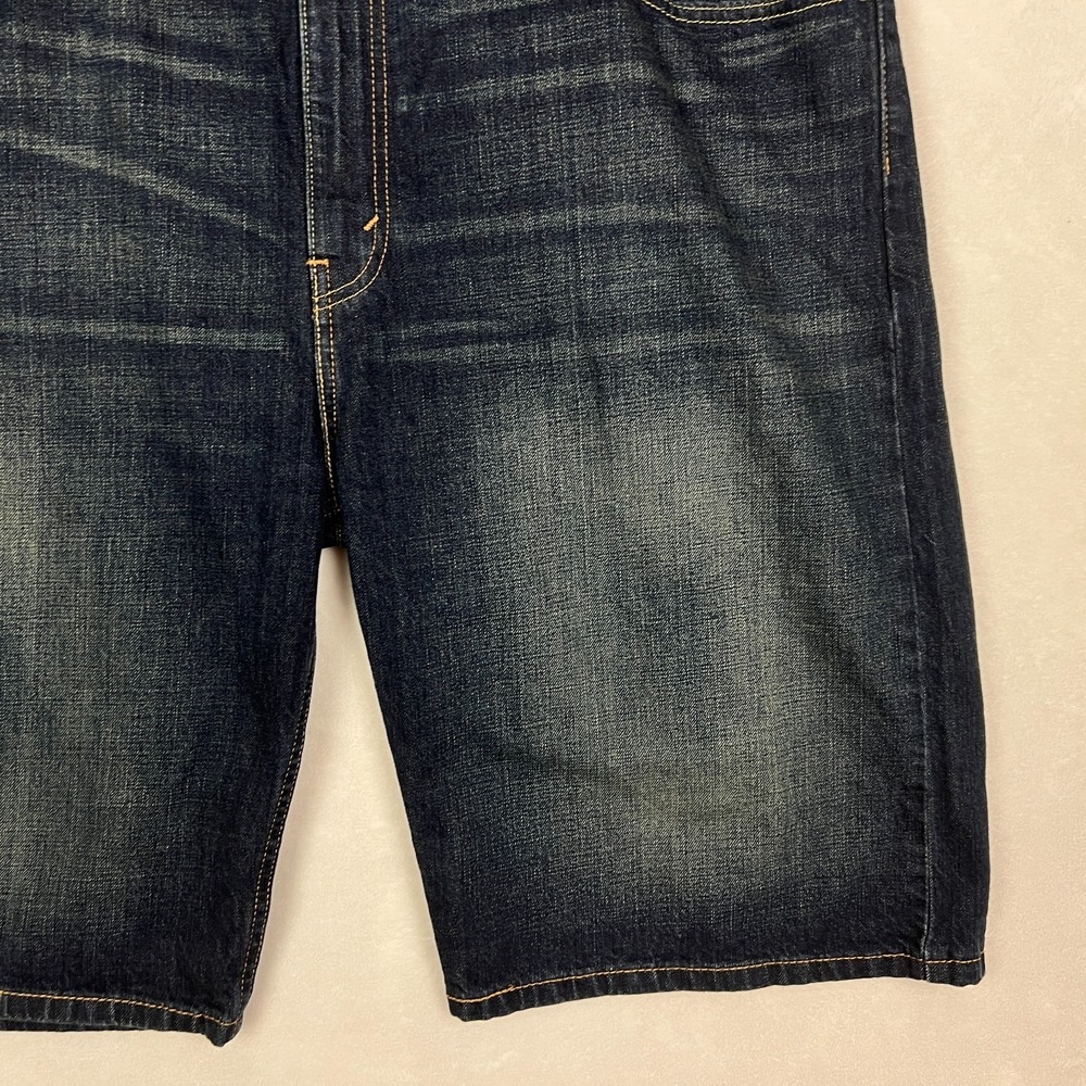 Levis 569 Denim Shorts‎ Mens 38 Jorts Blue Wash Loose Relaxed Baggy Y2K Straight - Picture 3 of 8